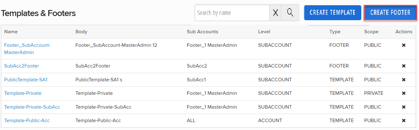 create footer button